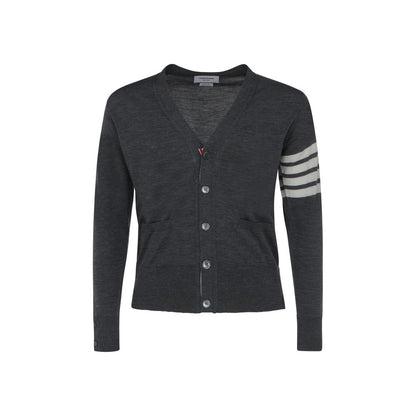 Thom Browne Gray Fleece Wool Cardigan