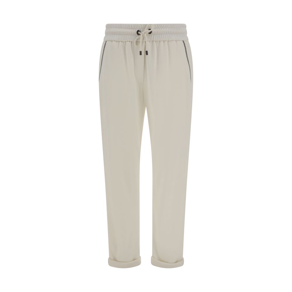 Brunello Cucinelli White Cotton Casual Pants