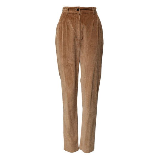 Dolce & Gabbana Brown Cotton Corduroy Tapered Pants PAN72804-40