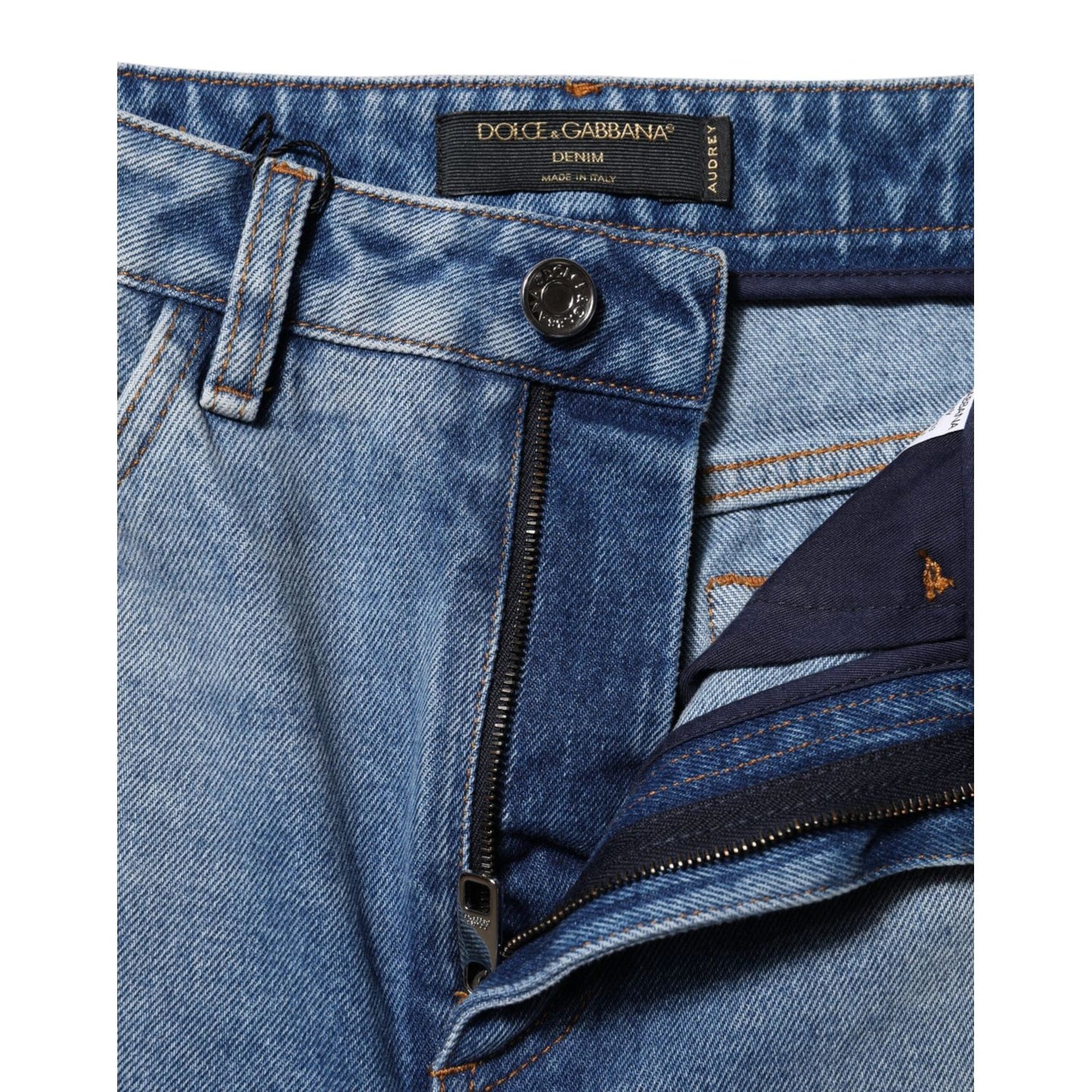 Dolce & Gabbana Blue Washed Skinny High Waist Denim Jeans