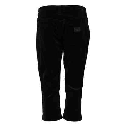 Dolce & Gabbana Black Cotton Skinny Capri Cropped Denim Jeans