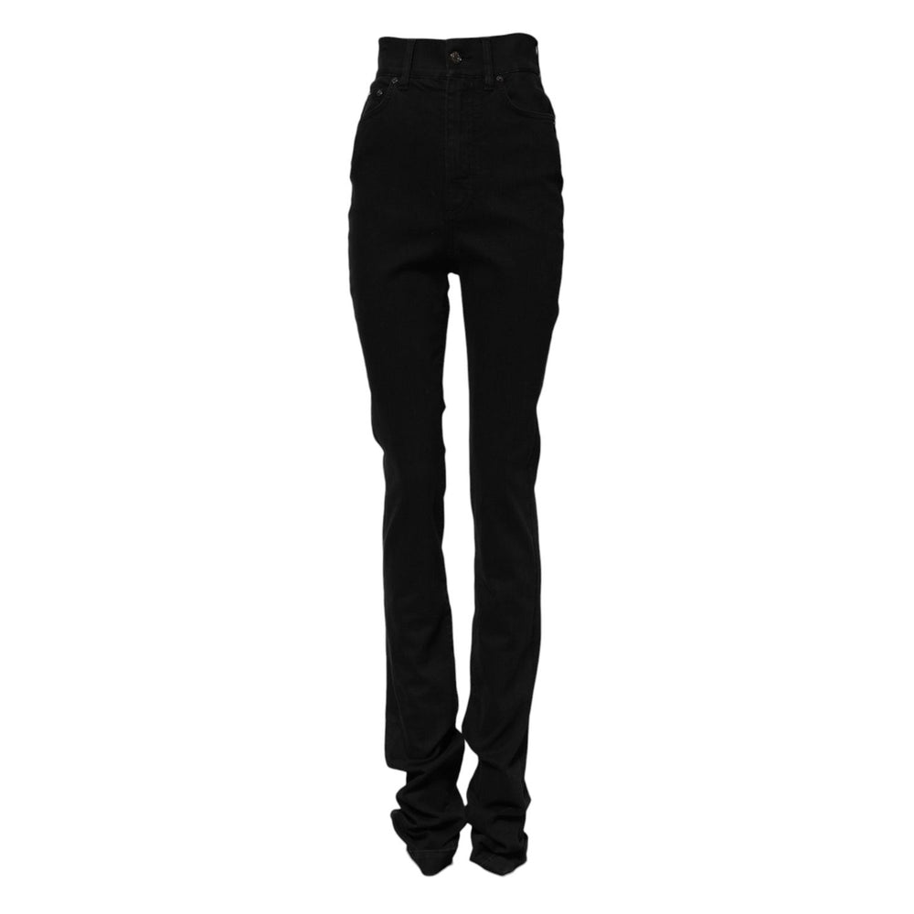 Dolce & Gabbana Black Cotton High Waist Skinny Denim Jeans