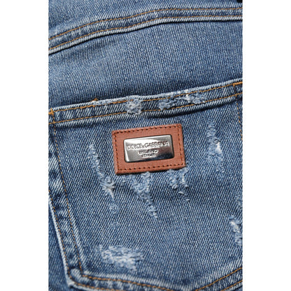 Dolce & Gabbana Blue PRETTY Tattered Skinny Denim Jeans