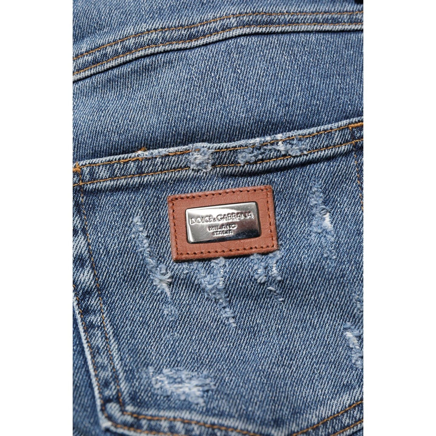 Dolce & Gabbana Blue PRETTY Tattered Skinny Denim Jeans PAN75525-36