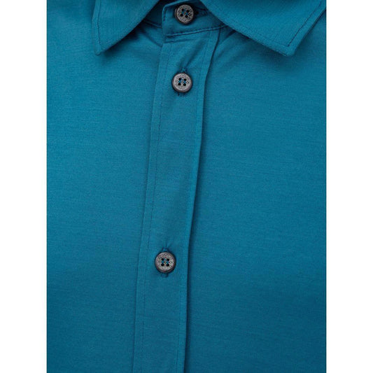 Canali Blue Cotton Shirt CA-849867320013813-IT50 | L