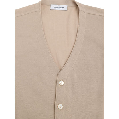 Gran Sasso Beige Cotton Sleveless Jacket