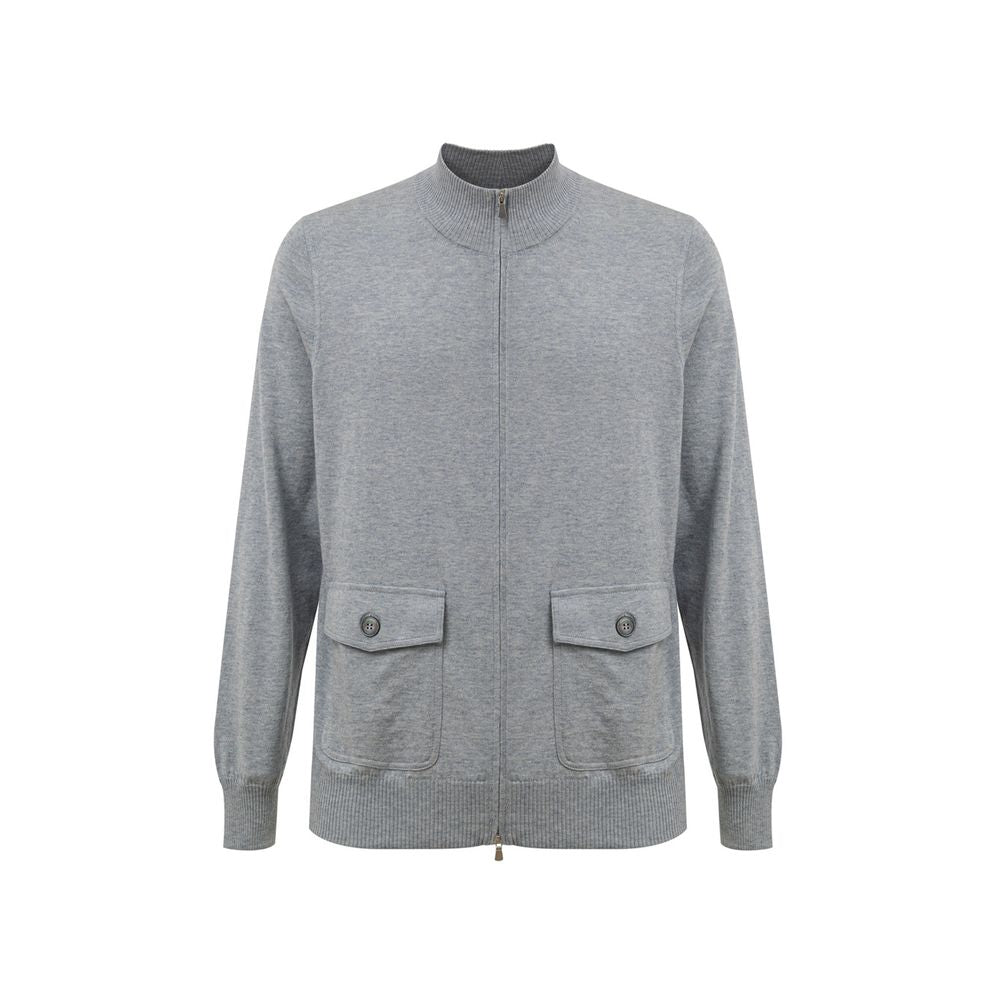 Gran Sasso Gray Cotton Cardigan