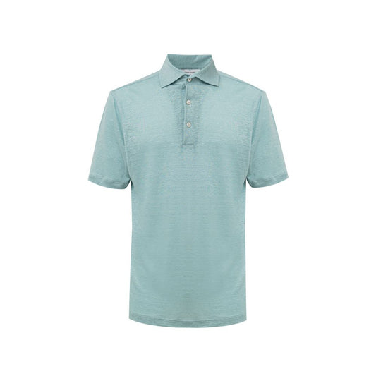 Gran Sasso Blue Linen Polo Shirt GR-950620051436-IT50 | L