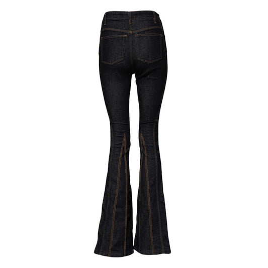 Dolce & Gabbana Black Cotton Mid Waist Bootcut Denim Jeans