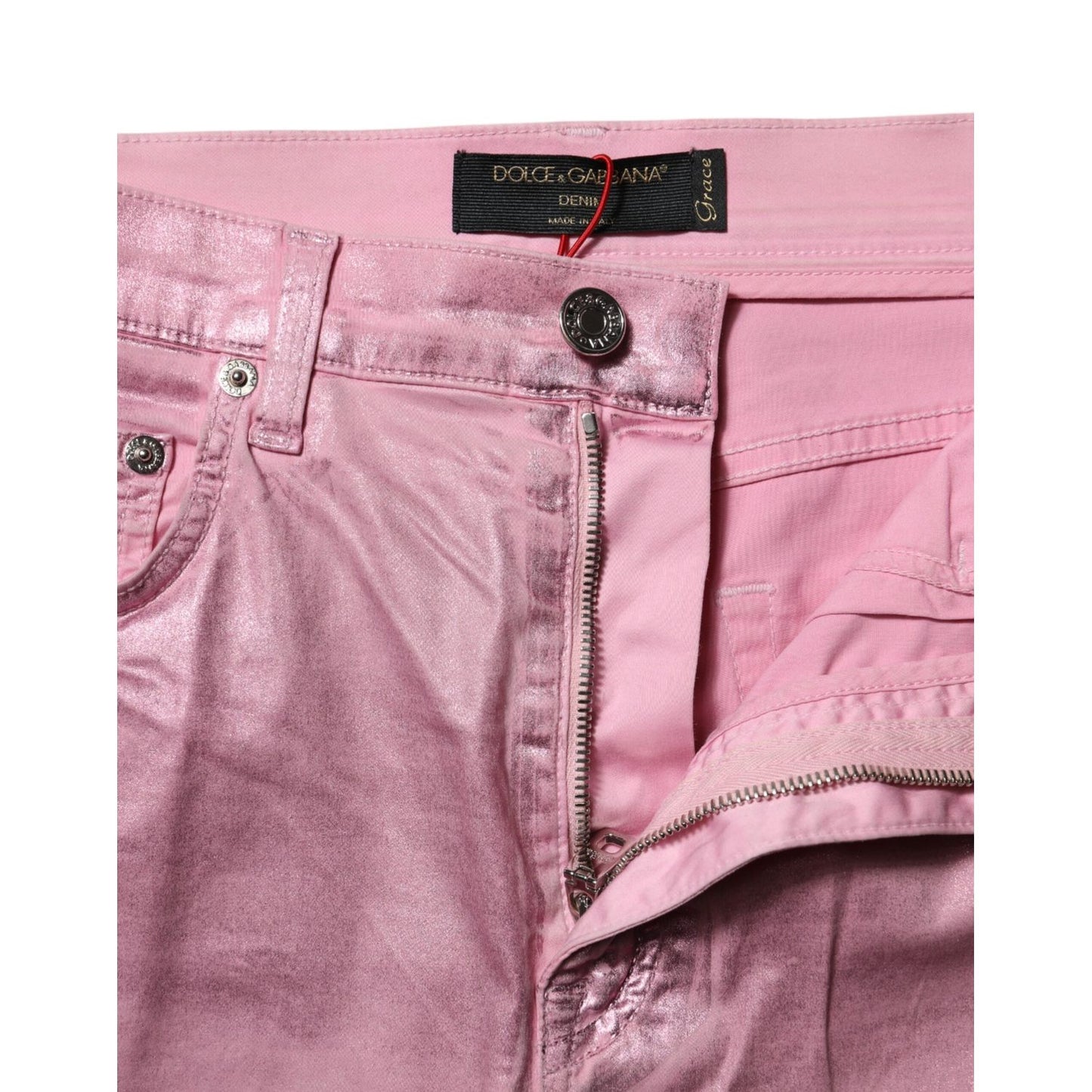 Dolce & Gabbana Pink GRACE High Waisted Skinny Denim Jeans