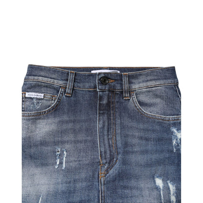 Dolce & Gabbana Blue Cotton HighWaist Skinny Denim Jeans
