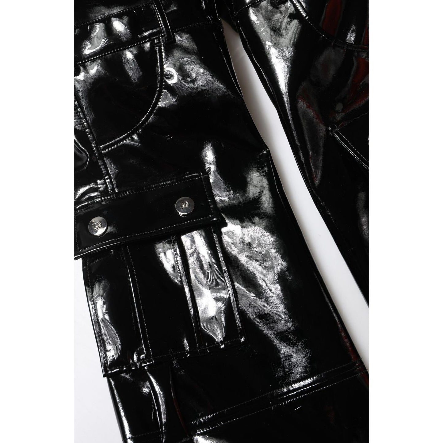 Dolce & Gabbana Black High Waist Cargo Bootcut Pants