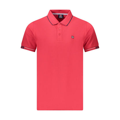 Norway 1963 Red Cotton Men Polo Shirt featuring embroidery and contrasting details.