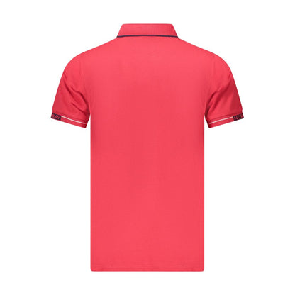 Back view of Norway 1963 Red Cotton Men Polo Shirt with classic design and contrasting details.