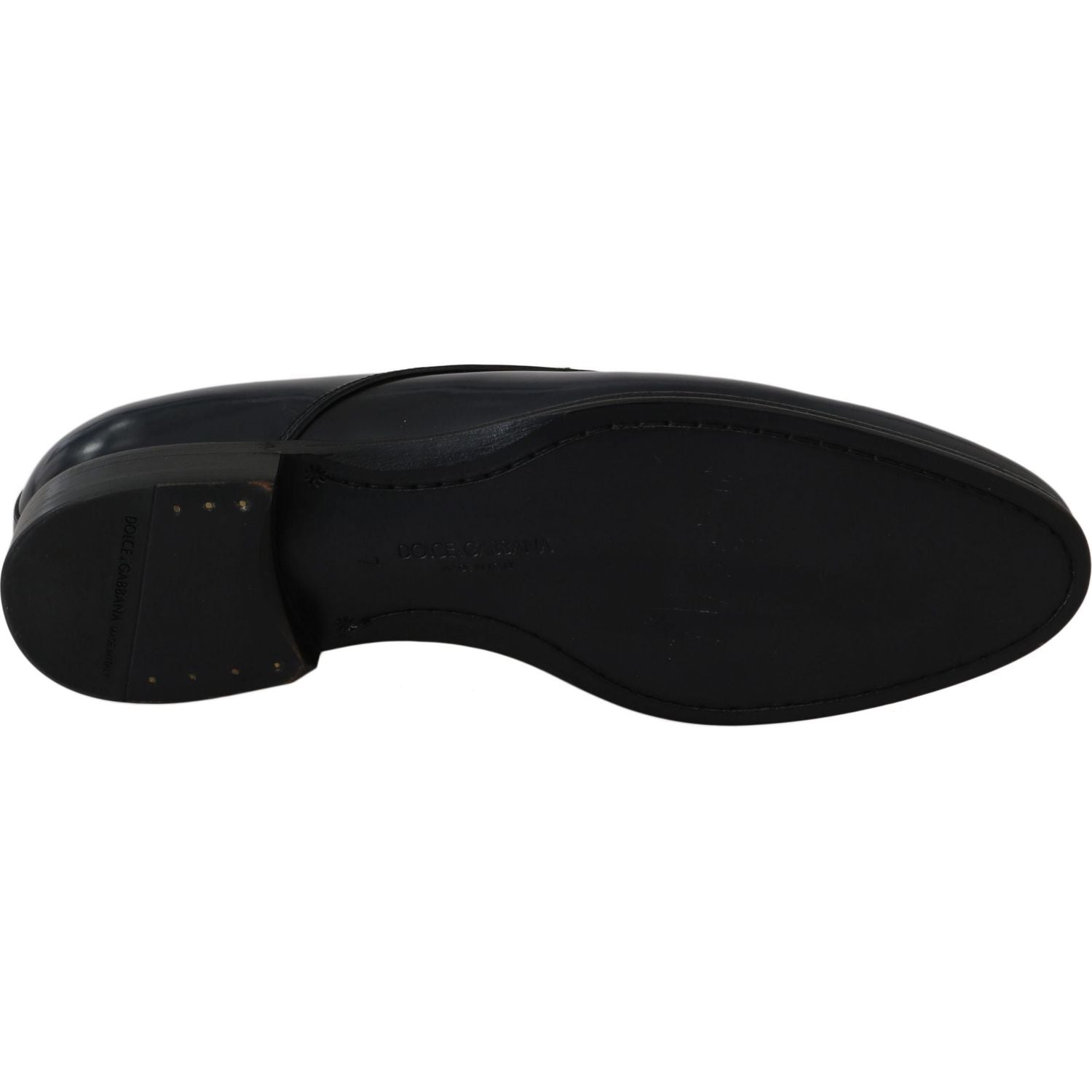 优雅的深蓝色皮革德比正装鞋