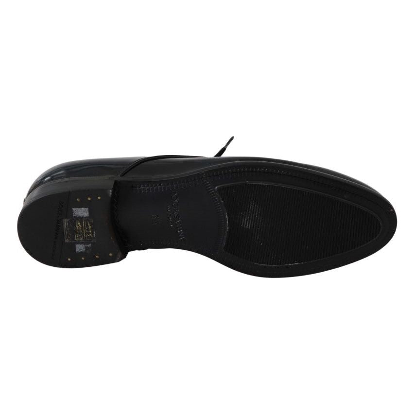 优雅深蓝色皮革德比鞋