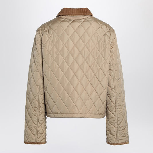 Burberry Cropped beige quilted nylon jacket
