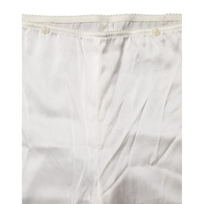 Dolce & Gabbana Ivory Silk Tapered High Waist Pants