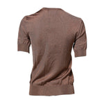 Dolce & Gabbana Brown Lily Embellished Round Neck Blouse Top TSH86579-36