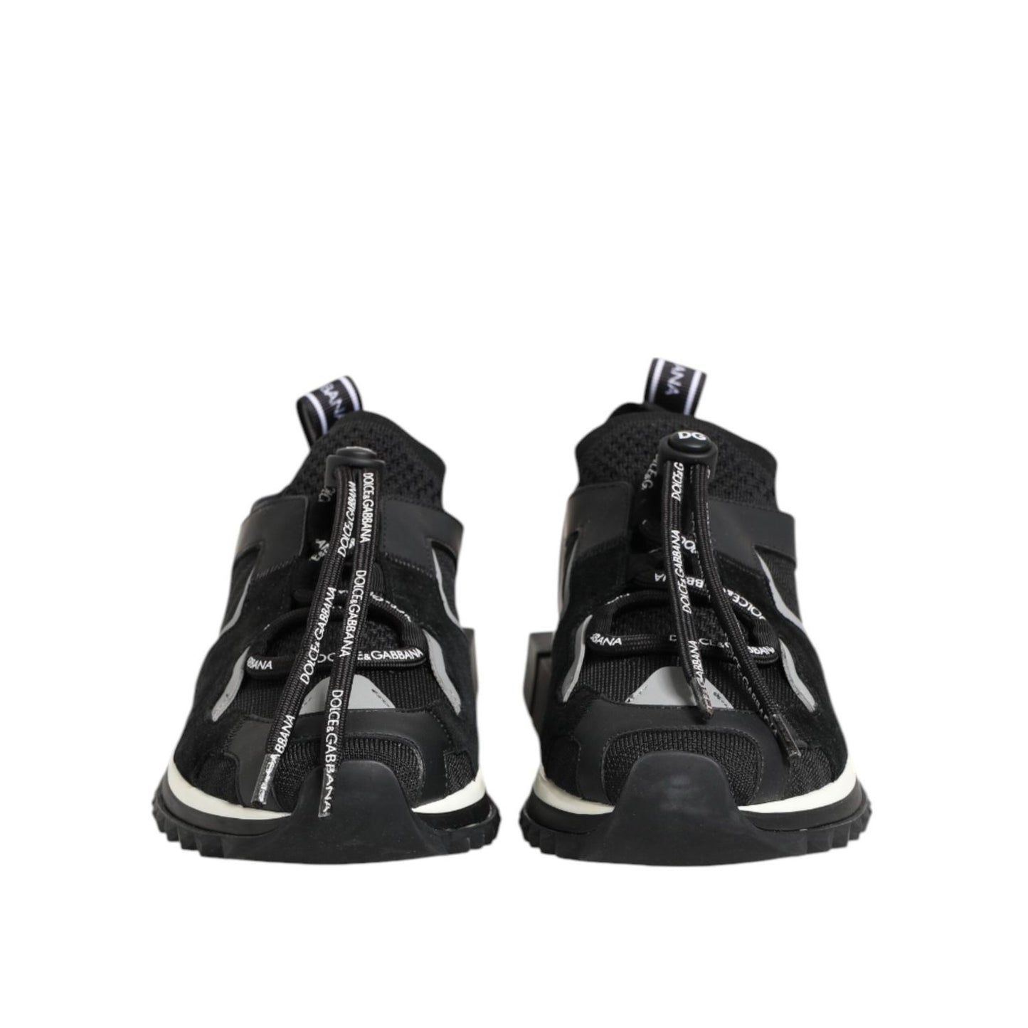 Dolce & Gabbana Black White Logo Sorrento Sneakers Shoes
