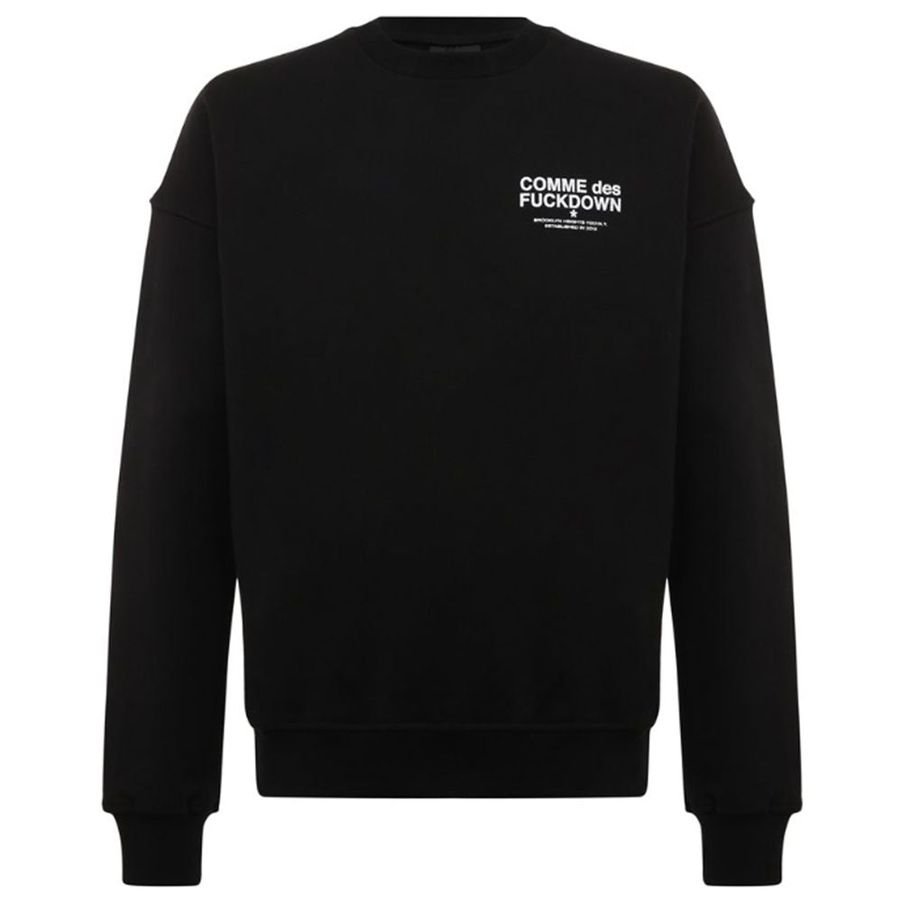 Comme Des Fuckdown Black Cotton Men's Crewneck Sweater