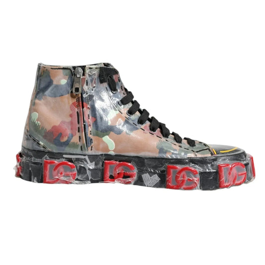 Dolce & Gabbana Multicolor Camouflage High Top Sneakers Shoes MV6274-44