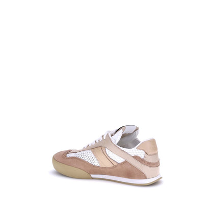 Chloé Beige Calf Leather Bos Taurus Low Top Sneakers Chloé