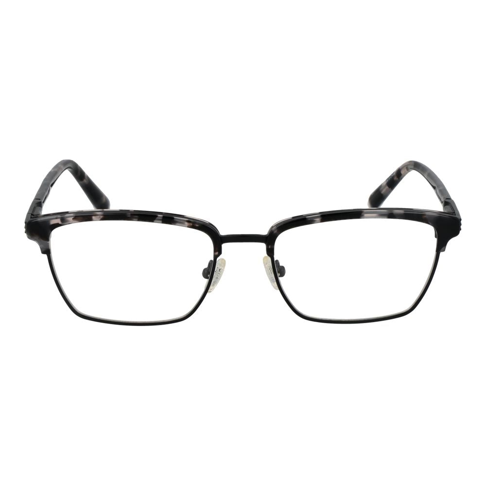 Guess Black Men Glasses Frame with black metal full-rim browline style, 54mm lenses width, branded case included.