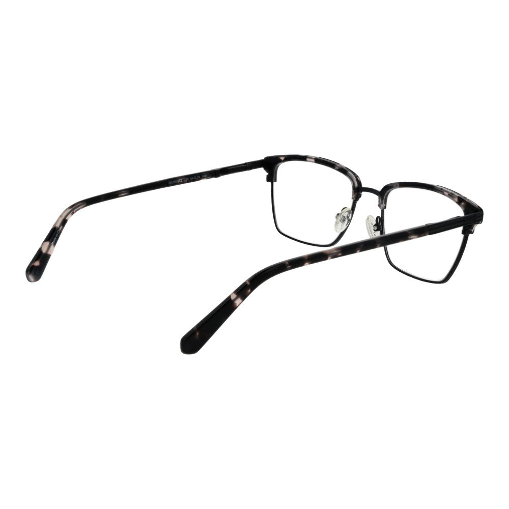 Full-rim Guess Black Men Glasses Frame made of metal with demo lenses, featuring a browline style and spring hinge for men.