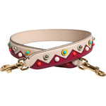 Dolce & Gabbana Beige Red Leather Handbag Accessory Shoulder Strap BEL8225