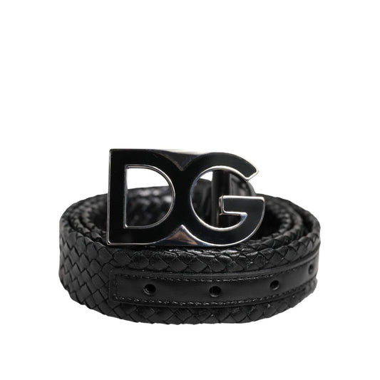 Dolce & Gabbana Black Classic Leather DG Logo Buckle Belt BEL9465-95
