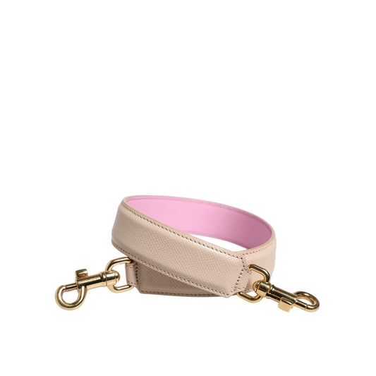 Dolce & Gabbana Beige Pink Leather Handbag Accessory Shoulder Strap WMB530