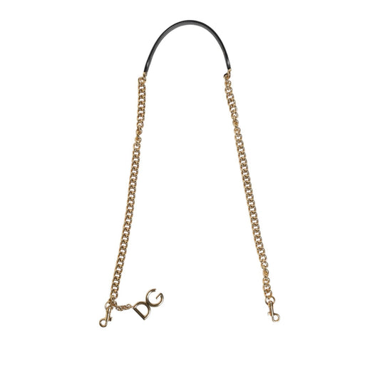 Dolce & Gabbana Brown Leopard Gold Brass Chain Accessory Shoulder Strap WMB550