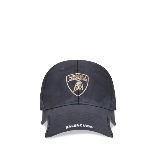 Balenciaga Black Cotton Cap (Baseball Hat)