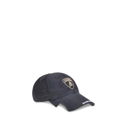 Balenciaga Black Cotton Cap (Baseball Hat)