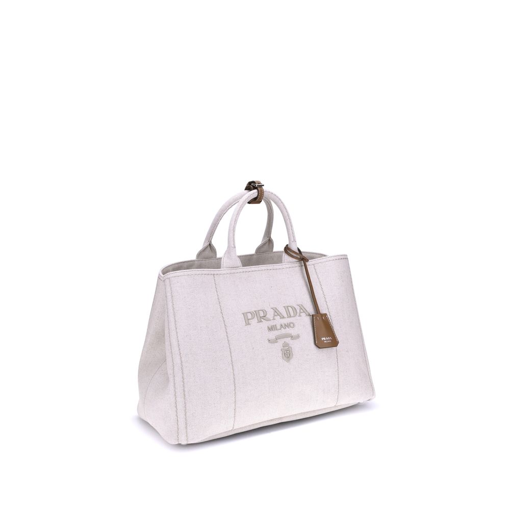 Prada Cream Cotton Shoulder Bag