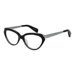 Yohji Yamamoto Black Unisex Glasses Frame full-rim acetate design with demo lenses.