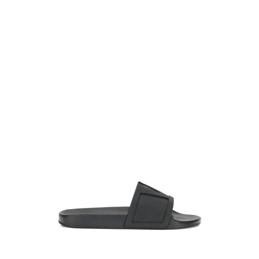 Valentino Garavani Black Rubber Sandals
