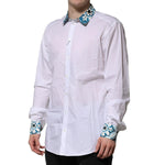 Dolce & Gabbana White Majolica Detailing GOLD Dress Shirt TSH906706-43
