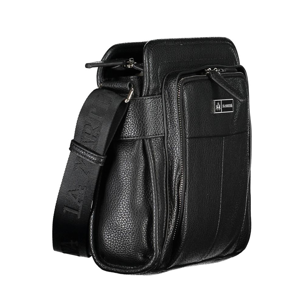 Front view with bag zipped and handles upright.
