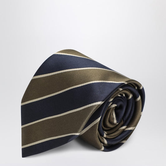 Saint Laurent Navy blue/multicolored striped silk tie 8250683Y002/Q_YSL-4188_323
