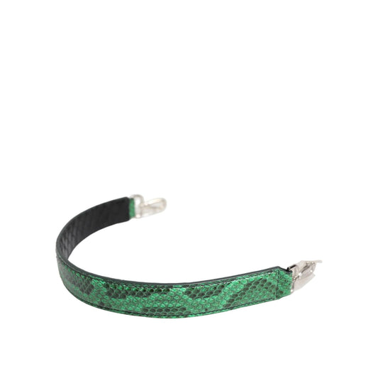 Dolce & Gabbana Black Green Exotic Leather Bag Shoulder Strap WMB444