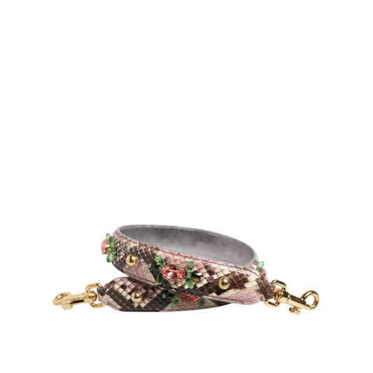 Dolce & Gabbana Multicolor Python Embellished Crystal Stud Shoulder Strap WMB450
