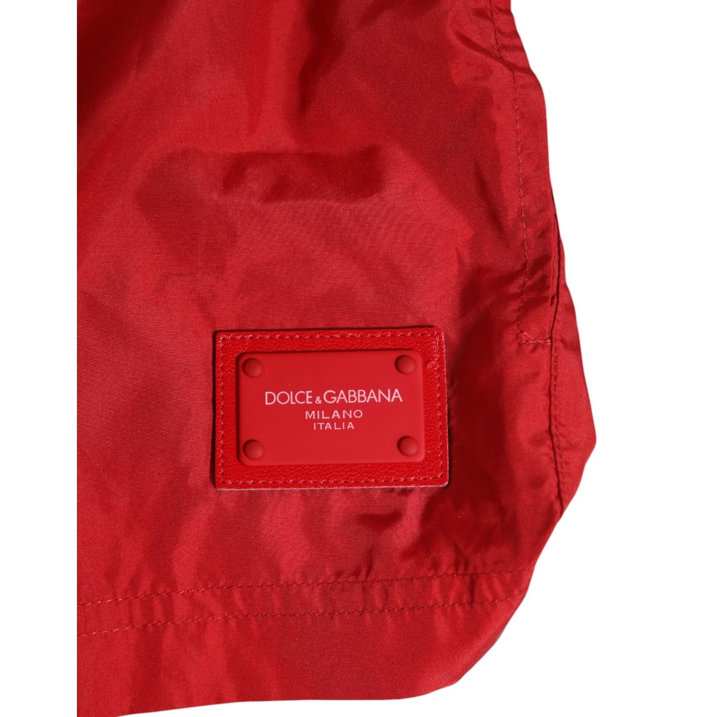 Dolce & Gabbana Red Drawstring Beachwear Men Shorts Swimwear BIK1703-4