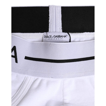 Dolce & Gabbana White Cotton Stretch Regular Brief Underwear