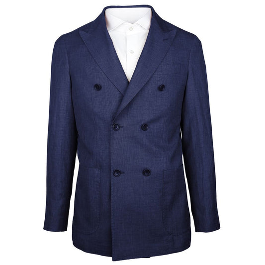 Made in Italy Blue Linen Blazer LO-15027-IT52 | XL