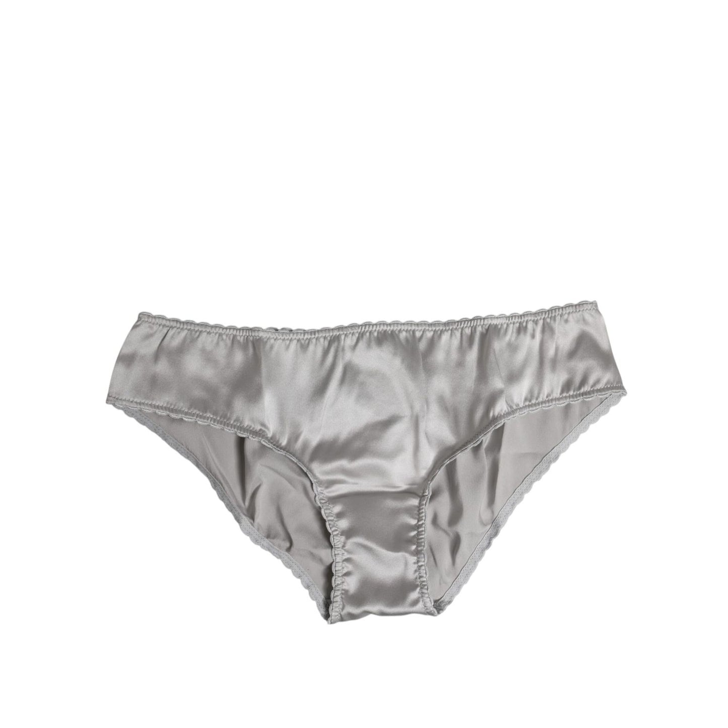 Dolce & Gabbana Gray Silk Stretch Bottom Low Waist Panty Underwear