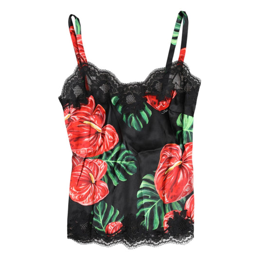 Dolce & Gabbana Multicolor Floral Silk Tank Lingerie Underwear