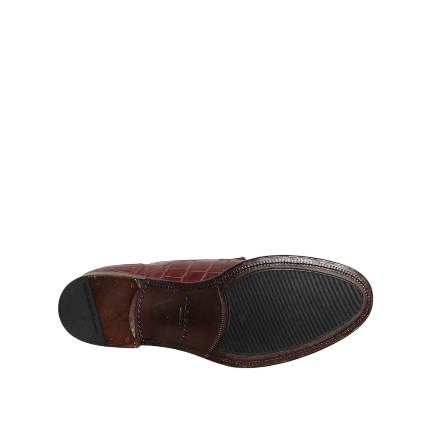 Dolce & Gabbana Burgundy Leather Lace Up Derby Dress Shoes