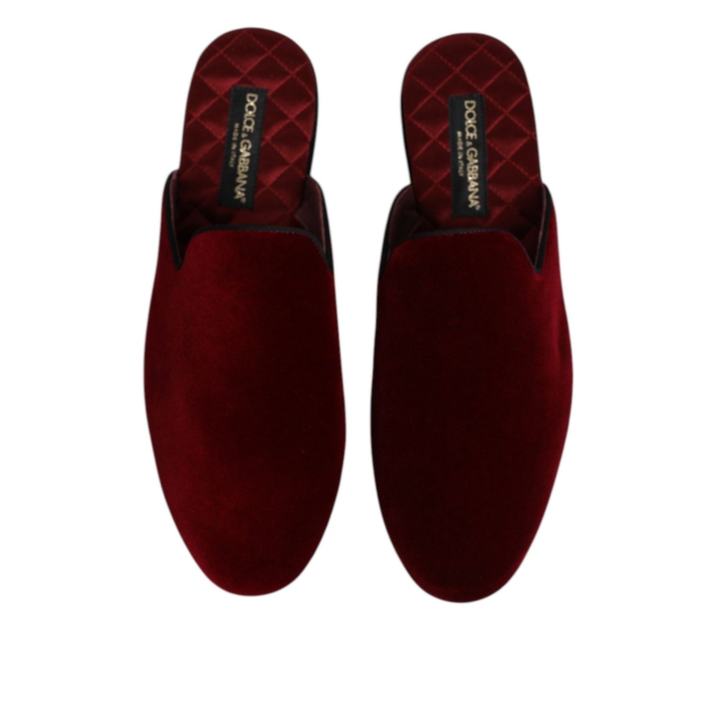 Dolce & Gabbana Red Viscose Velvet Slides Flat Slipper Shoes MV7557-43
